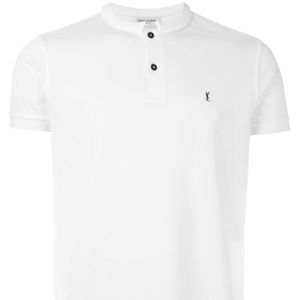BRAND NEW YSL logo mao mandarin collar polo shirt